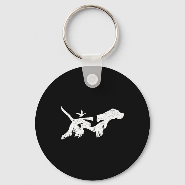 German Shorthaired Pointer Gsp Hunting Dogs  Key Ring (Front)