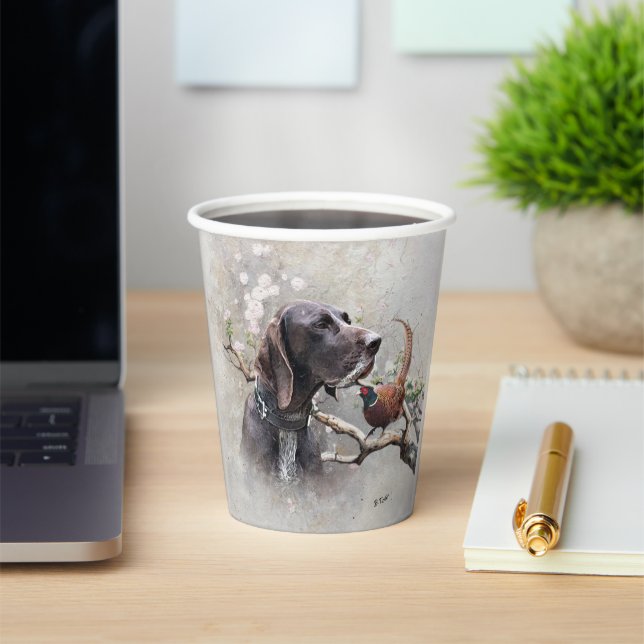 German shorthaired pointer, gsp paper cups (Insitu)