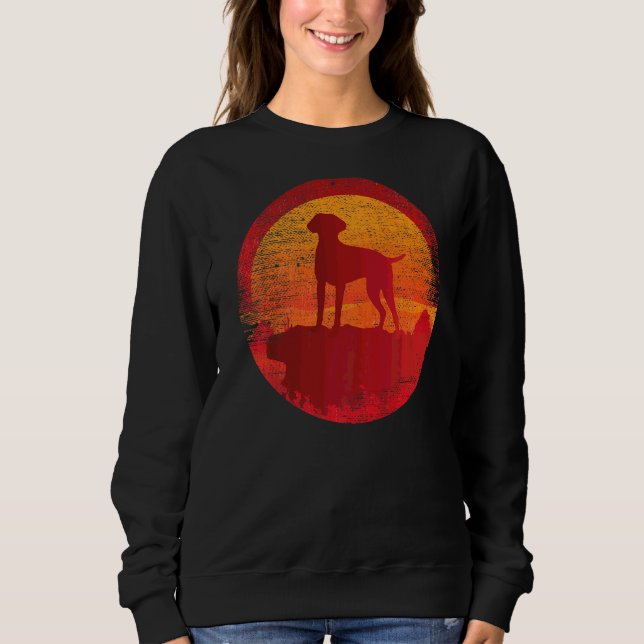 German Shorthaired Pointer Gsp Retro Sunset Sweatshirt (Front)