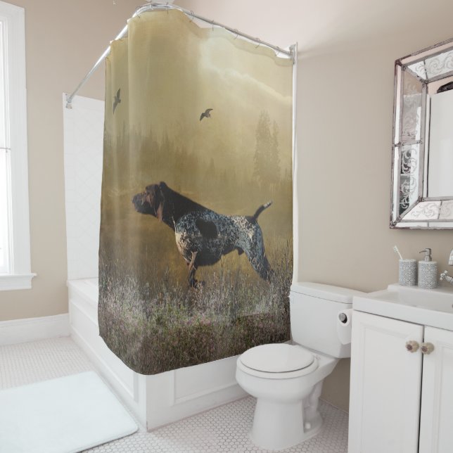 German Shorthaired Pointer (GSP) Shower Curtain (In Situ)