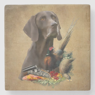 German Shorthaired Pointer GSP     Stone Coaster