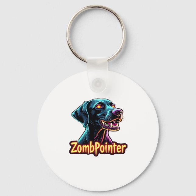 German Shorthaired Pointer GSP Zombie Dog Hallowee Key Ring (Front)