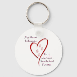 German Shorthaired Pointer Heart Belongs Key Ring