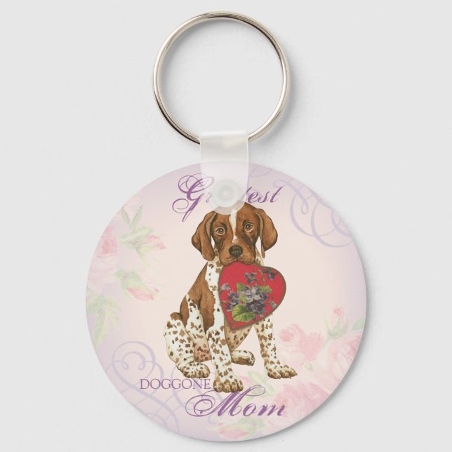 German Shorthaired Pointer Heart Mum Key Ring (Front)
