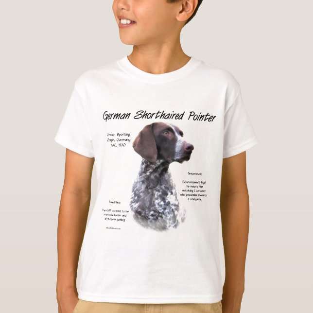 German Shorthaired Pointer History Design T-Shirt (Front)