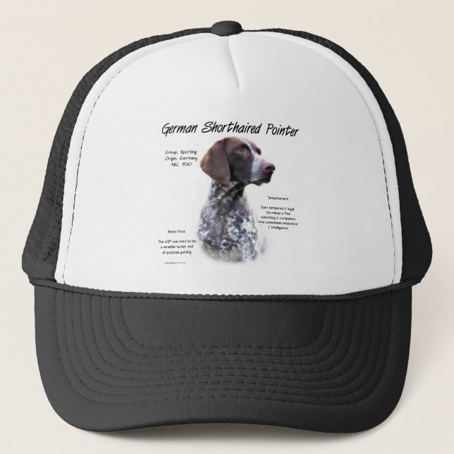 German Shorthaired Pointer History Design Trucker Hat (Front)