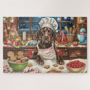 German Shorthaired Pointer Holiday Baking: Festive Jigsaw Puzzle