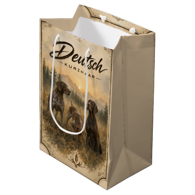 German Shorthaired Pointer– Hunting Collection Medium Gift Bag (Front Angled)