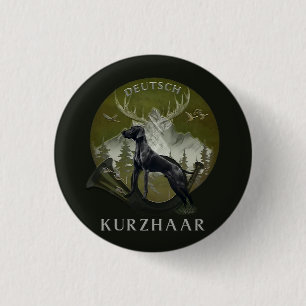 German Shorthaired Pointer , Hunting logo 3 Cm Round Badge