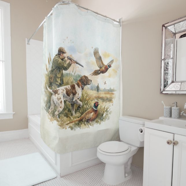 German Shorthaired Pointer ,hunting Shower Curtain (In Situ)