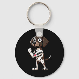 German Shorthaired Pointer I Love Grandpa Funny Do Key Ring