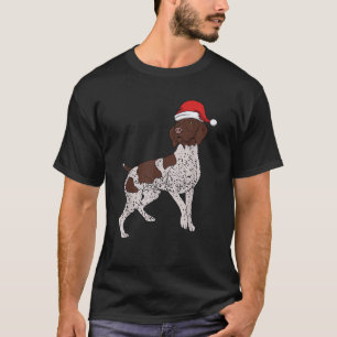 German Shorthaired Pointer in Santa Hat Dog Lover T-Shirt