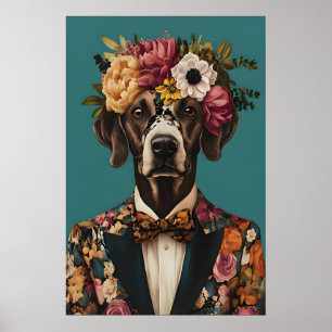 German Shorthaired Pointer In Suit Poster, German Poster