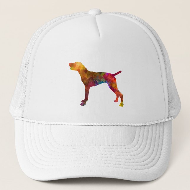German Shorthaired Pointer in watercolor Trucker Hat (Front)
