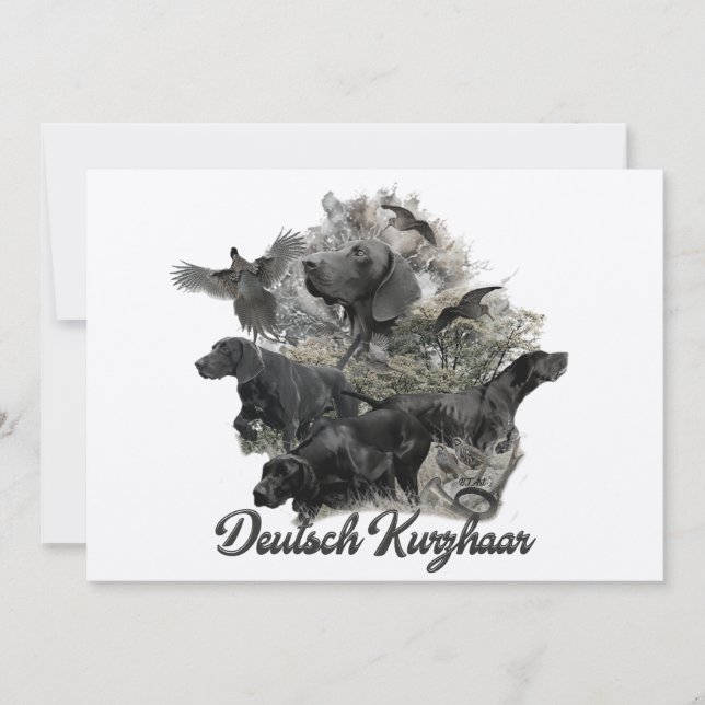 German Shorthaired pointer   Invitation (Front)
