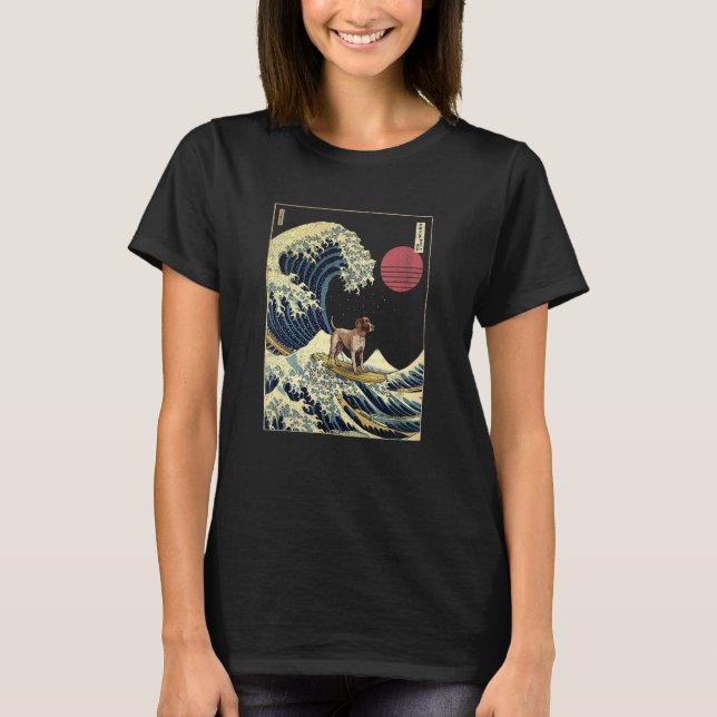 German Shorthaired Pointer Japanese Kanagawa Wave  T-Shirt (Front)