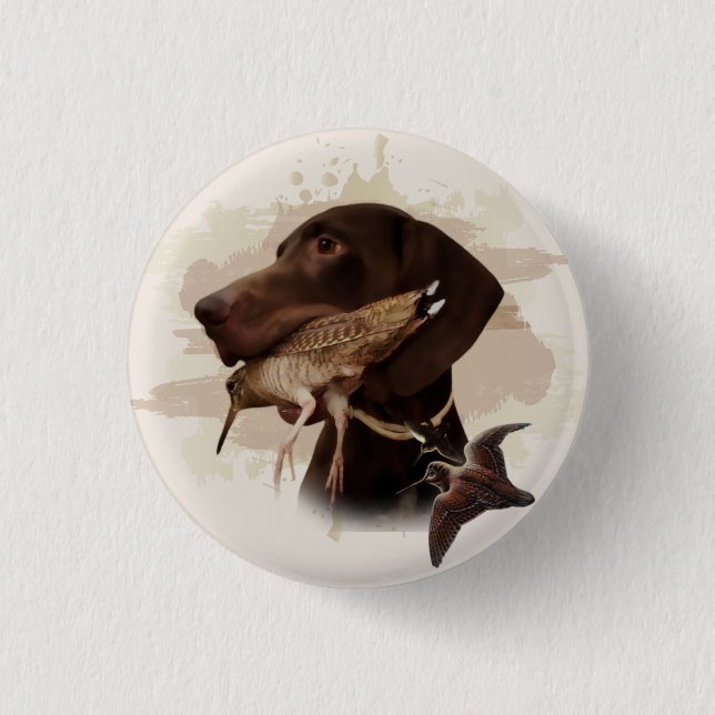 German Shorthaired Pointer,kurzhaar, Tapestry Post 3 Cm Round Badge (Front)
