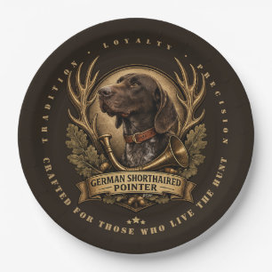 German Shorthaired Pointer Logo Paper Plate