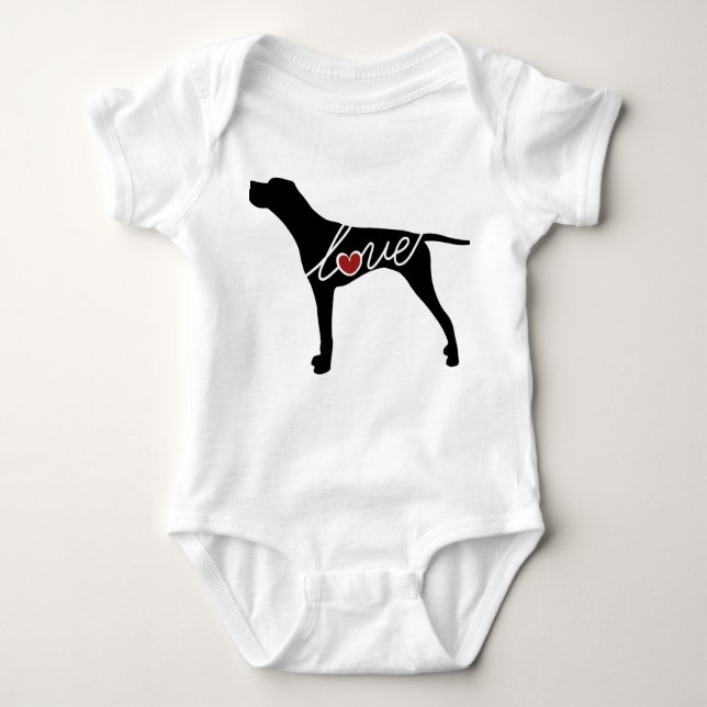 German Shorthaired Pointer Love Baby Bodysuit (Front)