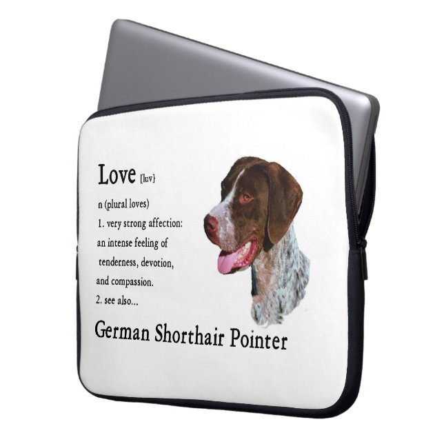 German Shorthaired Pointer Love Is Laptop Sleeve (Front Left)