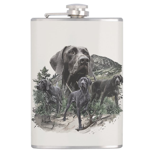 German Shorthaired Pointer Lovers Hip Flask (Front)
