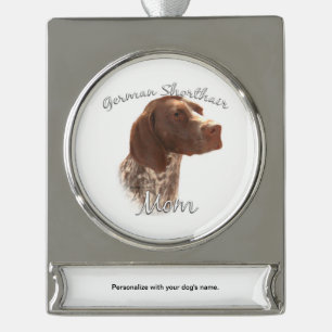 German Shorthaired Pointer Mum 2 Silver Plated Banner Ornament