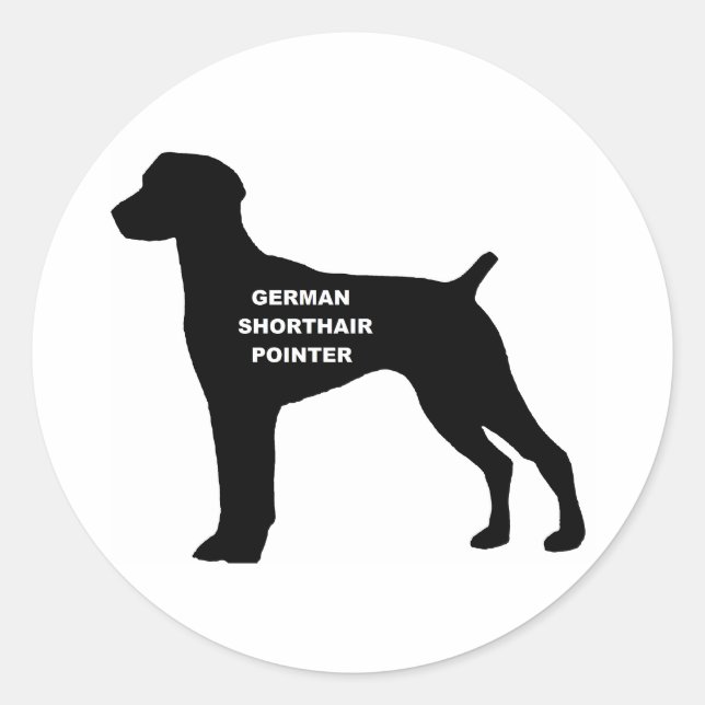 german shorthaired pointer name silhouette classic round sticker (Front)