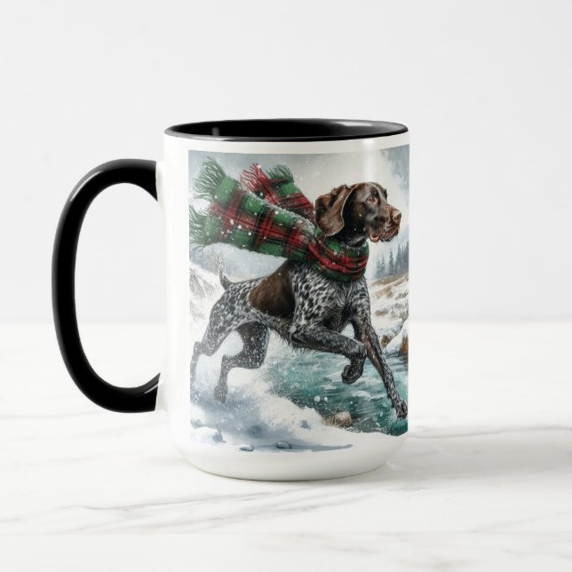 German Shorthaired Pointer ‘Over River’ Coffee Mug (Left)