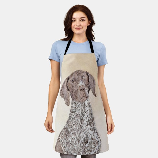 German Shorthaired Pointer Painting - Dog Art Apron (Worn)