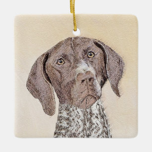 German Shorthaired Pointer Painting - Dog Art Ceramic Ornament
