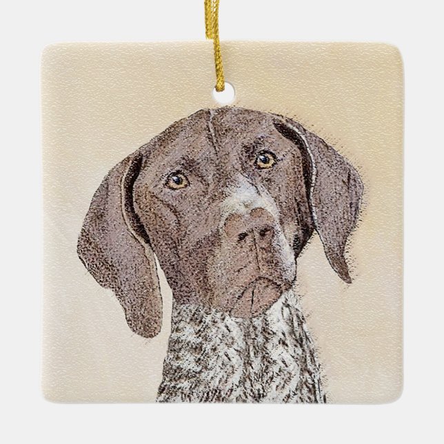 German Shorthaired Pointer Painting - Dog Art Ceramic Ornament (Front)