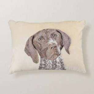 German Shorthaired Pointer Painting - Dog Art Decorative Cushion