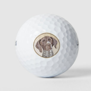 German Shorthaired Pointer Painting - Dog Art Golf Balls