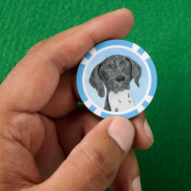 German Shorthaired Pointer Painting - Dog Art Poker Chips (Hand)
