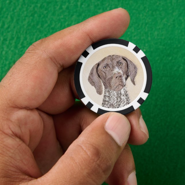 German Shorthaired Pointer Painting - Dog Art Poker Chips (Hand)