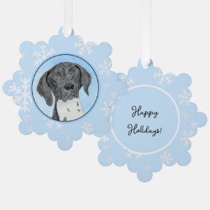 German Shorthaired Pointer Painting - Dog Art Tree Decoration Card