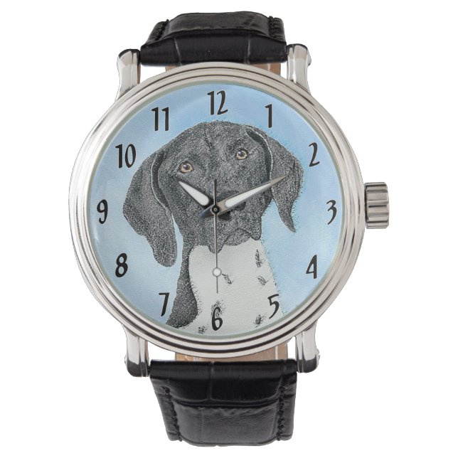 German Shorthaired Pointer Painting - Dog Art Watch (Front)