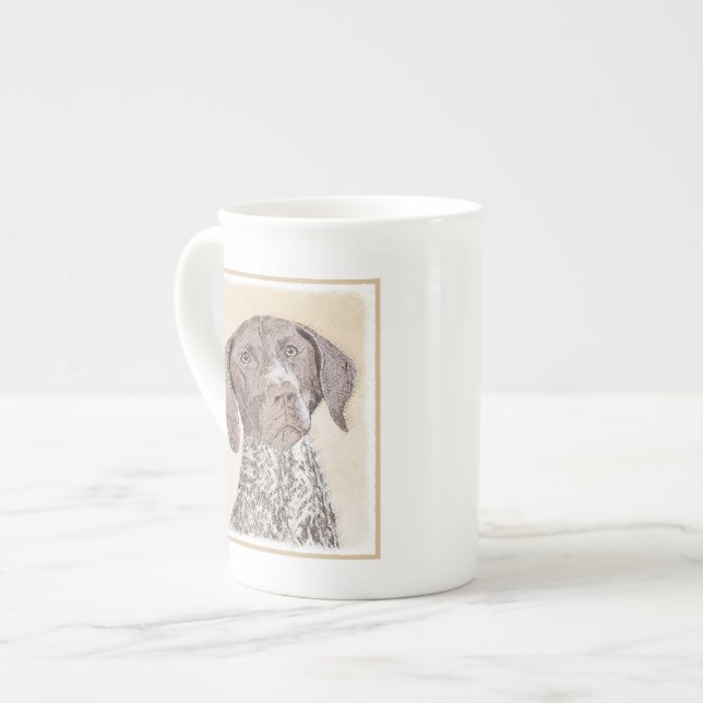 German Shorthaired Pointer Painting - Original Art Bone China Mug (Front Left)