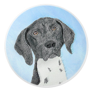 German Shorthaired Pointer Painting - Original Art Ceramic Knob