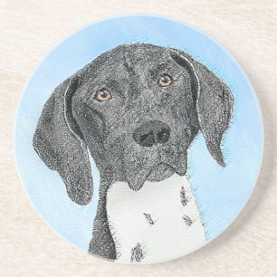 German Shorthaired Pointer Painting - Original Art Coaster