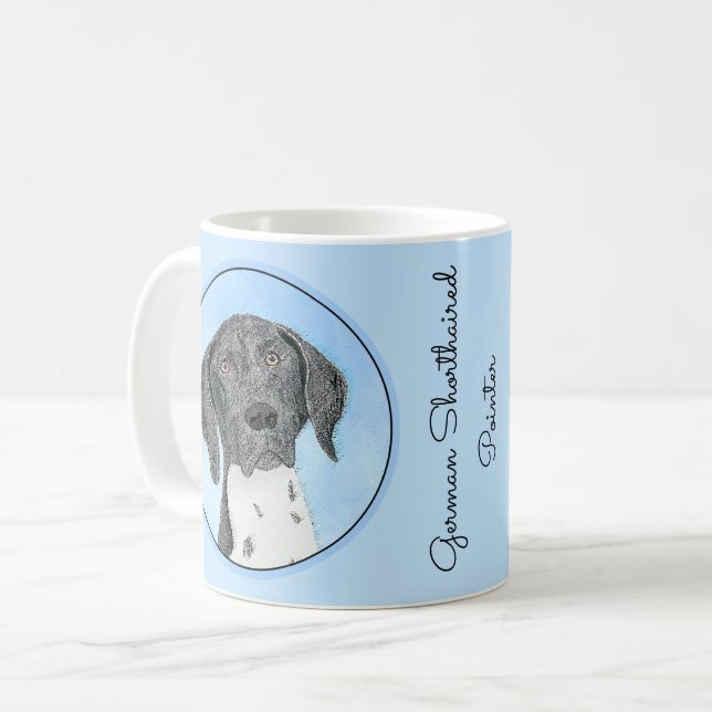 German Shorthaired Pointer Painting - Original Art Coffee Mug (Front Left)