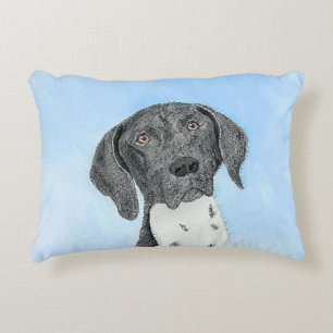 German Shorthaired Pointer Painting - Original Art Decorative Cushion