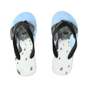 German Shorthaired Pointer Painting - Original Art Kid's Jandals