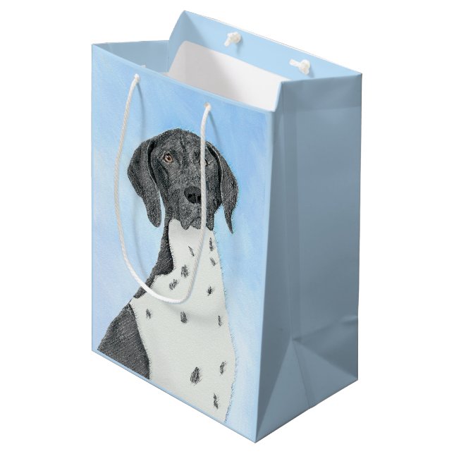 German Shorthaired Pointer Painting - Original Art Medium Gift Bag (Front Angled)