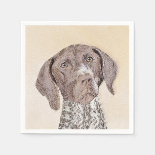 German Shorthaired Pointer Painting - Original Art Napkin