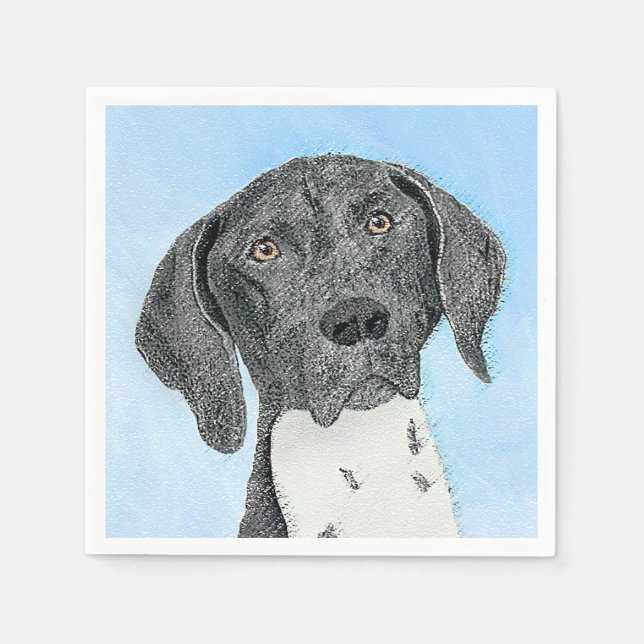 German Shorthaired Pointer Painting - Original Art Napkin (Front)