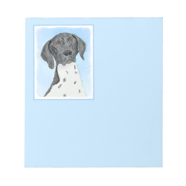 German Shorthaired Pointer Painting - Original Art Notepad (Front)