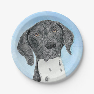 German Shorthaired Pointer Painting - Original Art Paper Plate