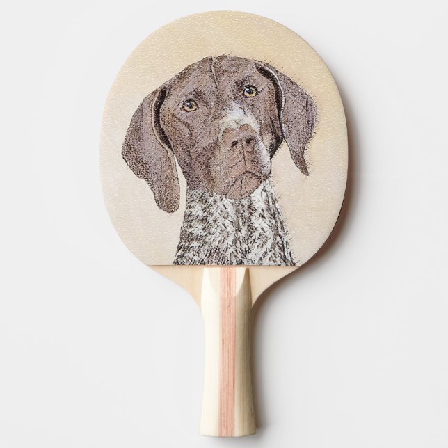 German Shorthaired Pointer Painting - Original Art Ping Pong Paddle (Front)