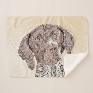 German Shorthaired Pointer Painting - Original Art Sherpa Blanket